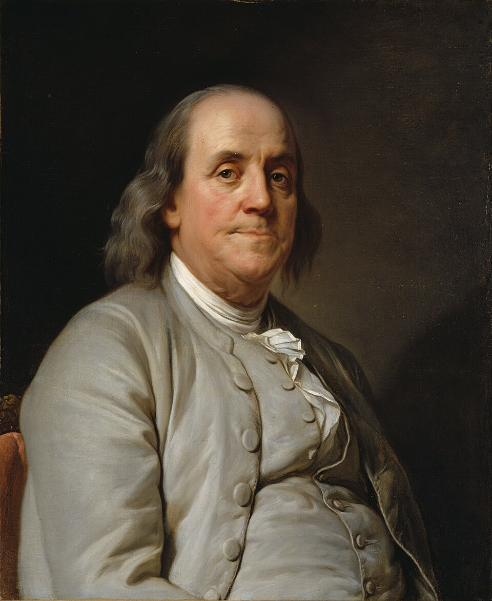 Benjamin Franklin, portrait by Joseph Duplessis, circa 1785